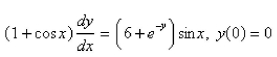 Solve the initial-value problem.   A)    B)    C)    D)    E)   