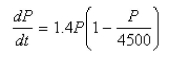 A population is modeled by the differential equation.   For what values of P is the population increasing?