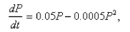 Suppose that a population develops according to the logistic equation   where   is measured in weeks.What is the carrying capacity? Select the correct Answer A)    B)    C)    D)    E)   