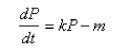 Consider a population   with constant relative birth and death rates   and   respectively, and a constant emigration rate   , where   and   Then the rate of change of the population at time   is modeled by the differential equation   where   Find the solution of this equation with the rate of change of the population at time   that satisfies the initial condition  