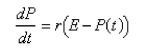   be the performance level of someone learning a skill as a function of the training time   The graph of P is called a   We propose the differential equation   as a reasonable model for learning, where r is a positive constant.Solve it as a linear differential equation.