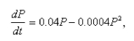 Suppose that a population develops according to the logistic equation   where   is measured in weeks.What is the carrying capacity? Select the correct Answer A)    B)    C)    D)    E)   