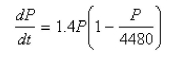 A population is modeled by the differential equation.   For what values of P is the population increasing?