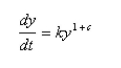   be a positive number.A differential equation of the form   where   is a positive constant is called   because the exponent in the expression   is larger than the exponent 1 for natural growth.An especially prolific breed of rabbits has the growth term   If   such rabbits breed initially and the warren has   rabbits after   months, then when is doomsday? Select the correct Answer A)    B)    C)    D)    E)   