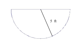 You are given the shape of the vertical ends of a trough that is completely filled with water.Find the force exerted by the water on one end of the trough.(The weight density of water is   Select the correct Answer   A) 5,200 lb B) 1,040 lb C) 520 lb D) 2,600 lb