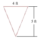 You are given the shape of the vertical ends of a trough that is completely filled with water.Find the force exerted by the water on one end of the trough.(The weight density of water is    