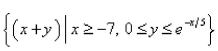 The region   is represented below.Find the area of this region to two decimal places.  
