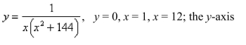 Use the method of cylindrical shells to find the volume of the solid generated by revolving the region bounded by the graphs of the equations about the indicated axis.Sketch the region and a representative rectangle.  