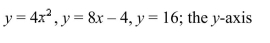 Use the method of disks or washers, or the method of cylindrical shells to find the volume of the solid generated by revolving the region bounded by the graphs of the equations about the indicated axis.Sketch the region and a representative rectangle.  