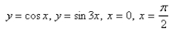Select the correct Answer for each question. -Find the area of the region bounded by the given curves.   A) 2 B)    C) 4 D)    E)   