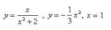 Select the correct Answer for each question. -Sketch the region bounded by the graphs of the given equations and find the area of their region.   A)    B)    C)    D)   