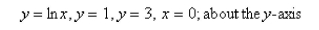 Find the volume of the solid obtained by rotating the region bounded by the given curves about the specified line.  
