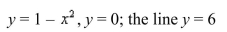 Find the volume of the solid generated by revolving the region bounded by the graphs of the equations about the indicated line.Select the correct Answer   A)    B)    C)    D)   