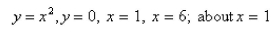 Use the method of cylindrical shells to find the volume of solid obtained by rotating the region bounded by the given curves about the specified axis.  