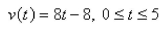 Select the correct Answer: for each question. -The velocity function (in meters per second)  is given for a particle moving along a line.Find the distance traveled by the particle during the given time interval.   A) 36 m B) 72 m C) 100 m D) 64 m E) 68 m