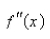 The graph of the second derivative   of a function   is shown.State the x-coordinates of the inflection points of    