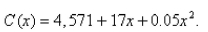 Select the correct Answer for each question. -The cost (in dollars)  of producing x units of a certain commodity is   Find the instantaneous rate of change with respect to x when   (This is called the marginal cost.)  A)    B)    C)    D)    E)   