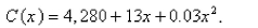 Select the correct Answer for each question. -The cost (in dollars)  of producing x units of a certain commodity is   Find the average rate of change with respect to   when the production level is changed from   to   A)    B)    C)    D)    E)   