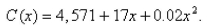 Select the correct Answer for each question. -The cost (in dollars) of producing   units of a certain commodity is   Find the instantaneous rate of change with respect to   when   (This is called the    