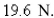 A   mass has natural length   m and is maintained stretched to a length of   m by a force of   If the spring is compressed to a length of   m and then released with zero velocity, find the position   of the mass at any time .