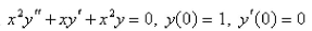 The solution of the initial-value problem   is called a Bessel function of order 0.Solve the initial - value problem to find a power series expansion for the Bessel function. A)    B)    C)    D)    E)   