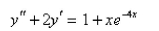 Find a trial solution for the method of undetermined coefficients.Do not determine the coefficients.Select the correct Answer   A)    B)    C)    D)    E)   