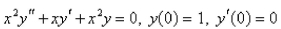 The solution of the initial-value problem   is called a Bessel function of order 0.Solve the initial - value problem to find a power series expansion for the Bessel function.
