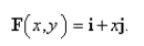 Consider the vector field   If a particle starts at the point   in the velocity field given by F, find an equation of the path it follows.