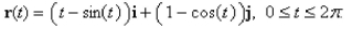 Find the work done by the force field   in moving an object along an arch of the cycloid  