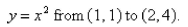 Select the correct Answer for each question. -Find the work done by the force field   on a particle that moves along the parabola   A)    B)    C)    D)    E)   