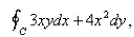 Select the correct Answer for each question. -Use Green's Theorem to evaluate the line integral along the positively oriented closed curve     where C is the triangle with vertices   A) 6 B) 60 C) 30 D) 66