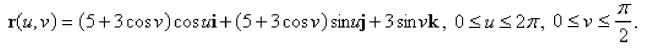 Evaluate     S is the part of the torus with vector representation   Select the correct Answer A) 0 B)    C)    D)   