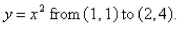 Find the work done by the force field   on a particle that moves along the parabola   Select the correct Answer A)    B)    C)    D)    E)   