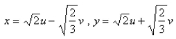 Use the transformation   to evaluate the integral   where R is the region bounded by the ellipse  