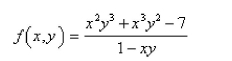 Select the correct Answer: for each question. -Use a table of numerical values of f (x, y)  for (x, y)  near the origin to make a conjecture about the value of the limit of f (x, y)  as     A)    B)    C) 1 D)    E) the value cannot be determined