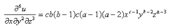 Select the correct Answer: for each question. -Find the indicated partial derivative.   A)    B)    C)    D)    E)   