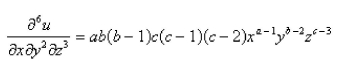 Select the correct Answer: for each question. -Find the indicated partial derivative.   A)    B)    C)    D)    E)   