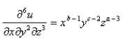 Select the correct Answer: for each question. -Find the indicated partial derivative.   A)    B)    C)    D)    E)   