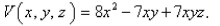 Suppose that over a certain region of space the electrical potential V is given by   Find the rate of change of the potential at   in the direction of the vector   Select the correct Answer A) 44 B)    C) 20 D)    E) -0.96