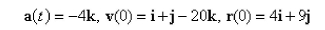 Find the position vector of a particle that has the given acceleration and the given initial velocity and position.  