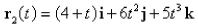 The helix   intersects the curve   at the point   Find the angle of intersection.