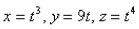 At what point on the curve   is the normal plane parallel to the plane   Select the correct Answer A)    B)    C)    D)    E)   