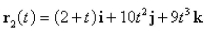 The helix   intersects the curve   at the point   Find the angle of intersection.