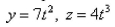 Find parametric equations for the tangent line to the curve with parametric equations     at the point with   Select the correct Answer A)    B)    C)    D)   