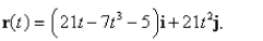 A particle moves with position function   Find the tangential component of the acceleration vector.