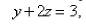 Find an equation of the plane that passes through the line of intersection of the planes   and   is perpendicular to the plane  