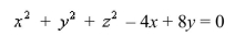 Select the correct Answer: for each question. -Find the center and the radius of the sphere that has the given equation.   A)    B) ( -2, 4, 0) , 20 C)    D) ( 2, -4, 0) , 20