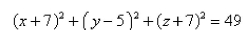 Select the correct Answer for each question. -Find an equation of the sphere with center   that touches the xy-plane. A)    B)    C)    D)    E)   