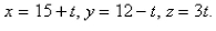 Find parametric equations for the line through the point   that is parallel to the plane   and perpendicular to the line   Select the correct Answer A)    B)    C)    D)    E)   