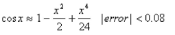 Use the Alternating Series Estimation Theorem or Taylor's Inequality to estimate the range of values of x for which the given approximation is accurate to within the stated error.   Write a such that  